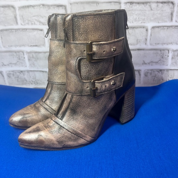•FREEBIRD🦅BY STEVEN• Joey Pewter Ankle Booties Size 9 Dust Bags Included